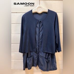 SAMOON Navy Blue Layered Tunic Top Estimated Size XL